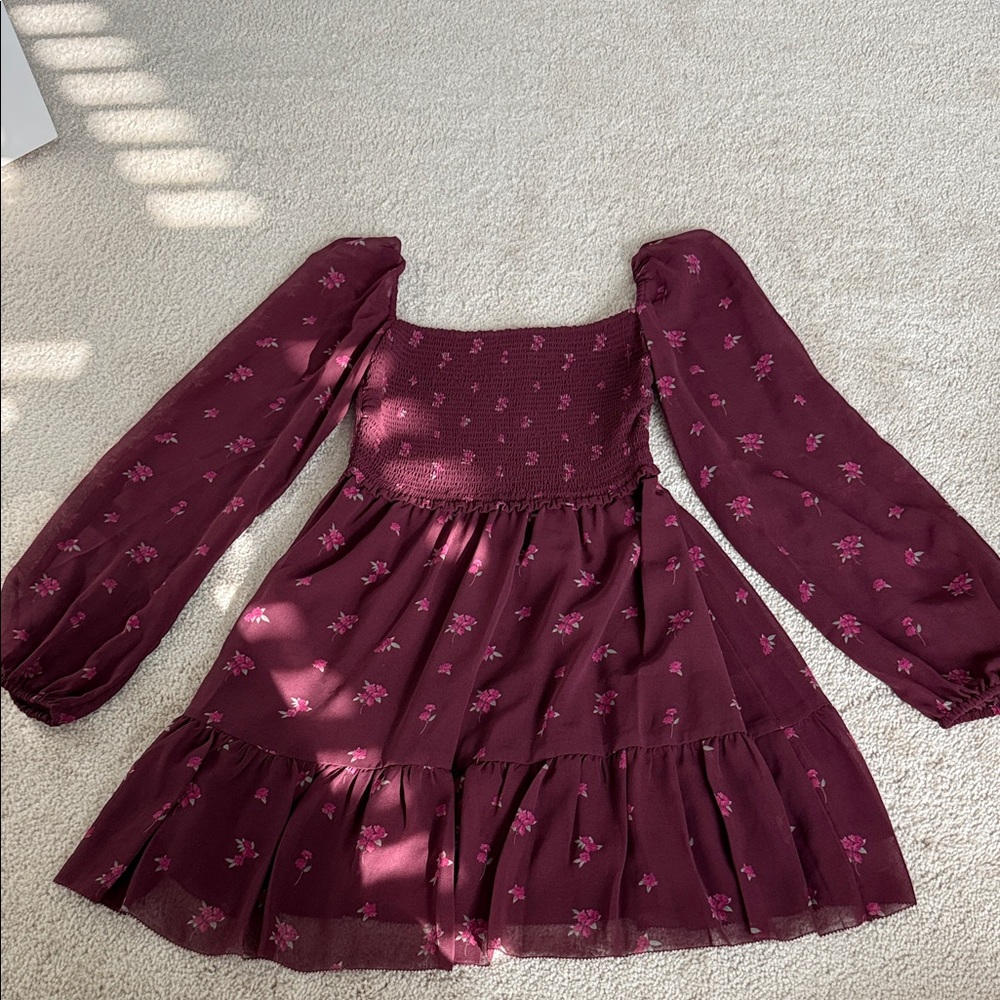 Wilfred Burgundy Smocked Top